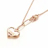 Chaînes 585 violet plaqué or 14K Rose coeur lettres amour collier pour femme classique Style romantique fiançailles bijoux cadeau