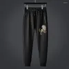 Men's Pants Tiger European High-end Drill Embroidered Men's Casual Versatile Sports Autumn And Winter Fashion