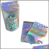 wholesale car dvr Packing Bags 100Pcs Lot Resealable Stand Up Zipper Aluminum Foil Pouch Plastic Holographic Smell Proof Bag Food Storage Packaging Dr Dh69D