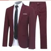 Mäns kostymer 2023 Trend Suit Two-Piece Male British Gentleman Hair Stylist Groom Wedding Formal For Men Jacket Full Blazer