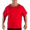 Mężczyźni S T SHIRTS MĘŻCZYZNA SAWA BATWING SZTAJNA Koszula Mężczyzna O szyja bawełniana salika na siłownię noszenie fitness zużycie oddychania kulturystyka trening mięśni Top 230302