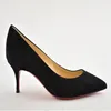 Casual Styles Name Brand Dress shoes Heels Women Red sole Pumps Black Nude Leather Heel Handmade Party Style Low Heels Red-soles S251d