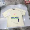 barn designer bomull t-shirts childrens pojke flickor t-shirt kort ärm crewneck lös bokstäver tryckt toppar hip hopp tees rosa 3 färg