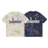 Luxe modemerk heren t-shirt vol sky star letter print korte mouw ronde nek losse t-shirt bovenste blauwe abrikoos