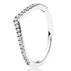 925 Silber Damen Fit Pandora Ring Original Herz Krone Moderinge Wishbone Ring Set mit Kristall