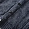 Men s tröjor sjal krage cardigan smal fit kabel stickad knapp upp merino ull med fickor 230302