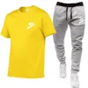 New Men's Tracksuits Summer fashion Tracksuit Thin T shirts and Pants Keep Cool Men Clothing Brand LOGO Print