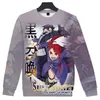 Herrtröjor tröjor svart stomman anime tröja 3d crewneck länge ärm kvinnor män 2023 casual stil hajuku klädsmän simo22