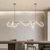 Kroonluchters Noordse led strip kroonluchter lamp postmoderne kunst siliconen slang hangende licht minimalistische lijn restaurant hanger bar armatuur