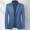 Abiti da uomo 2023 Primavera Autunno Grigio Blu Blazer Moda Uomo Slim Casual Business Bello Marca Top da uomo Taglia M-4XL