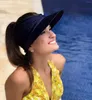 Hattar med bred brätte Polyamid Solskydd Solhatt Kvinnor Utomhus Sommarhatt Öppen topp ihålig mössa Vuxen Visir Resor Seaside Beach