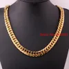 Catene 13/16mm Heavy Curb Cuban Mens Chain Collana in acciaio inossidabile 316L color oro giallo Collana all'ingrosso di gioielli GiftChains