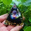 Dekorativa figurer 5cm Orgone Crystal Pyramid Healing Amethyst Peridot Energy Generator Balancing Chakra Reiki Stone Emf Protection