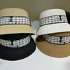 Plaid Ribbon Women Classical Basin Caps Letter Geometry Design Bucket Hats Lady Small Face Sun Hats
