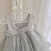 Flickans klänningar Girls Dress 2023 New Tutu kjol Flower Girl Yarn kjol födelsedagsfest klänning kjol tjej baby sommar prinsessklänning w0224