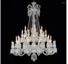 Chandeliers Modern Chrome Clear Crystal Chandelier Light Fixture 45arms D150cm H190cm De Lustre Hanging For Lobby Staircase Decoration