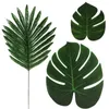 Decoratieve bloemen 36 pc's 3 soorten kunstmatige palmbladeren tropische plant faux safari voor thuiskeuken feest bruidstafel decorati