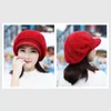 Berets Women Peaked Hat Short Brim Beanie Coldproof Knitting