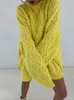 Maglioni da donna Maglione lavorato a maglia Twist Donna Pullover moda coreana Donna Top manica lunga verde Autunno Inverno Maglioni spessi oversize Donna 230303
