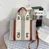 Hot sell fashionable home shopping bag canvas leisure chlo12es Beach handbag shoulder bags Beautiful gift BLACK khaki