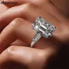 Wedding Rings choucong 100% Real 925 sterling Silver Princess cut 3ct AAAAA cz stone Engagement band For Women Bridal Jewelry 230303