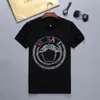Дизайнер бренд Мужские футболки круглое шея черно-белая короткая рукава дышащая 3D-буквальная печать летняя отдыха