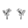 Stud Earrings Fashion Silver Liquid Love Shaped For Women Sweety Stylish And Compact Accessories Personality Jewelry