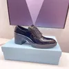 classico Nero Stringate Scarpe eleganti in pelle Designer Tacco spesso Tacchi alti 100% pelle bovina Nappe Testa tonda Bottone in metallo donna Scarpa da barca col tacco alto taglia 34-41