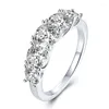 Cluster Rings 2023 925 Silver European och American Simple Five-Star Light High Carbon Diamond Ring Female Imitation Big