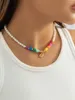 Choker Women's Necklace Jewelry Collar Chain Pendant Fashion Simple Soft Ceramic Beads Retro Pearl Like Shell Girl