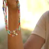 Go2boho Boho-Perlen-Halsketten für Frauen, winzige farbenfrohe, sommerliche, böhmische Rocailles-Kristall-Nekclace-Schmuck