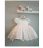 Kızın Elbiseleri Resmi Çocuklar Bebek Kız Prenses Elbise Kristal Boncuklar Dantel 1. Doğum Günü Düğün Kıyafetleri Bebek Yenidoğan İlk Cemaat Elbise W0224