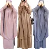 Roupas étnicas eid mulheres muçulmanas hijab vestido oração conjunto de peças jilbab capa completa ramadã long khimar vestido abaya roupas islâmicas niqab burqa