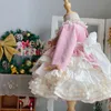 Girl's Dresses Kids Clothes Girls Lolita Dress baby Autumn Winter Velvet Princess Party Dress Spanish Style Lace Layered Dresses Teens Vestidos W0224