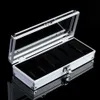 Watch Boxes Cases 6 Grid Card Slot Watch Safe Exhibition Box Jewelry Watches Aluminium Alloy Display Storage Case Transparent Watch Stand Box 230302