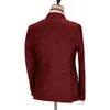 Costumes masculins Blazers Cenne des Graoom Luxury Bourgogne Red Men Costumes Double poit