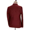 Ternos masculinos Blazers Cenne des Graoom Luxury Borgonha Red Men Suit