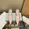 قمة مع مربع Womens Dress Shoes Summer Slingback Slingback Pumps عالية الكعب