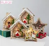 HUIRAN Snowman Santa Claus Wooden LED Light House Christmas Decor for Home Navidad Natal Happy New Year 2021 Xmas Gifts 2010285833738