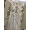 voiture dvr Robes de mariée sirène élégantes manches longues en dentelle Boho Sheer Tle Applique Blanc Ivoire Robes de mariée sur mesure avec boutons Ered Dro Dheky