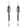 Dangle Earrings Fashion Crystal Drop For Women Gold Plated Ear Hook Statement Handmade Beaded Trendy Tassels 3392