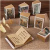 Bomboniera Vintage Mini Pocket Mes Note Notebook da ufficio Studente creativo Kraft Paper Match Box Book School Supply Drop Delivery Otyf3