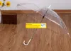 50PCS Fedex DHL Transparent Umbrellas Clear PVC Umbrellas Long Handle Umbrella Rainproof 6 Colors