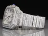 2023 스트레딩 Y 아이스 아웃 핸드셋 Baguette Moissanite Studded Diamond Watch Automatic Mov