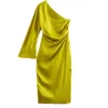 Casual Dresses Sexy Satin Midi For Women 2023 Off Shoulder Party Evening Female Christmas Dress Summer Vestidos