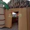 6mLx4mW 2023 Новый стиль Tropic Inflatable Tiki Bar с оригинальным островитянским фоном Бамбуковый забор и кокосовая пальма с воздуходувкой для отпуска или торговли на продажу