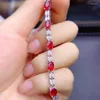 Cluster Rings Flash Natural Ruby Bracelet For Women's Fashion 925 Jewelry Gift