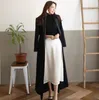 Casual Dresses Spring Autumn Office Lady Notched Ol Dress Women Long Double Breasted Black Maxi