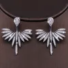 Luxury Trendy Marquise Flower örhängen Full Mirco Paled Crystal Zircon Naija Wedding Drop Earring Fashion Party Bridal Jewelry