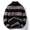 Herentruien mannen#39; s trui vintage gestreepte losse pullovers streetwear herfst winter gebreide jumper mannelijk shirt 2023 sueter hombre